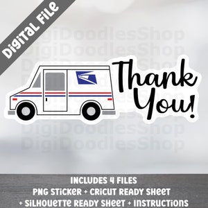 Printable Sticker Design | USPS Thank You PNG Datei | Cricut Ready Sticker Sheet | Silhouette Sticker | Verpackung Sticker | Kleinunternehmer