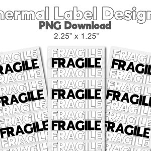 Fragile Fragile Thermal Sticker Design | 2.25&quot; x 1.25&quot; Size | Envelope Sticker | Packaging Sticker | Print and Cut | Rollo | Munbyn