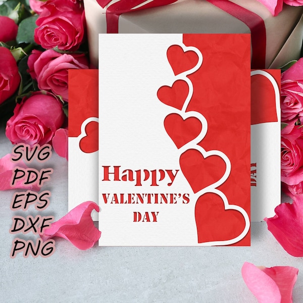 Tarjeta de San Valentín SVG / plantilla de corte SVG amor SVG día de San Valentín corazón para cricut archivo de corte de San Valentín ser mi San Valentín