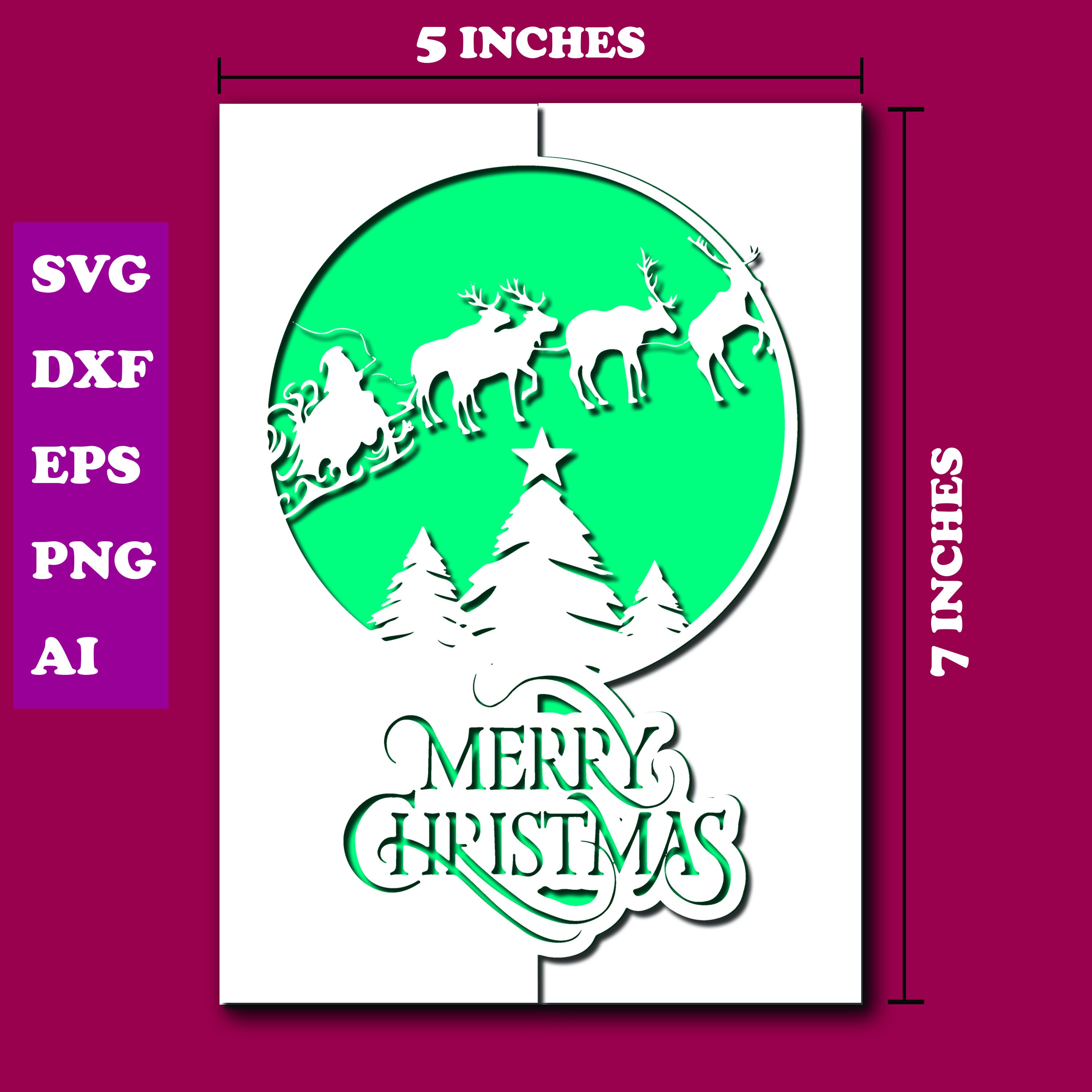 Christmas Card Svg For Cricut Papercut Template Christmas Card Svg