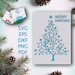 Christmas card svg for cricut Merry Christmas Christmas card template SVG PNG paper cut card Birch tree SVG diy cut greeting card Xmas card 