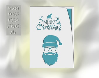 Christmas card svg for cricut  Merry Christmas Christmas card template SVG PNG paper cut card Birch tree SVG diy cut greeting card Xmas card