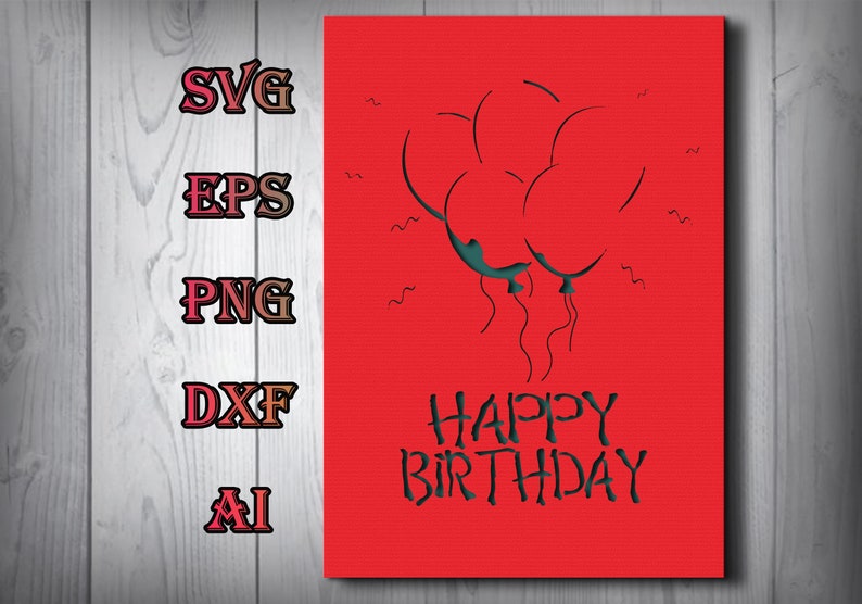 Download Cutting Template Cricut Template Svg Cut File Birthday Wishes Happy Birthday Card Svg Files For Cricut And Silhouette Cameo Paper Paper Party Supplies