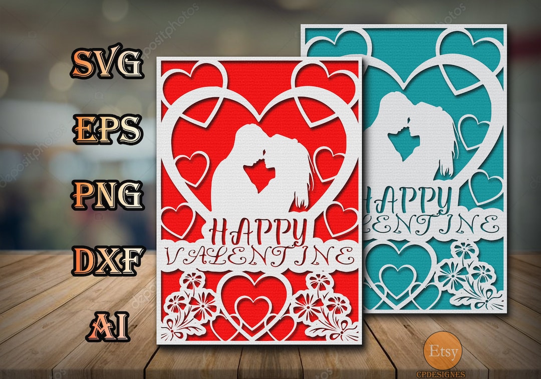 Valentine Card SVG 3D SVG Love SVG Valentine’s Day Heart for Cricut