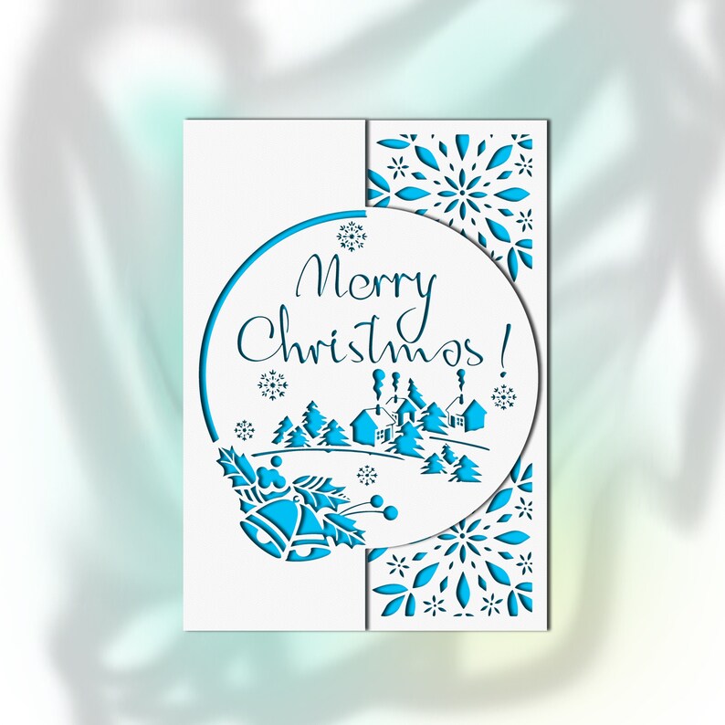 Christmas Card Svg for Cricut Merry Christmas Christmas Card - Etsy