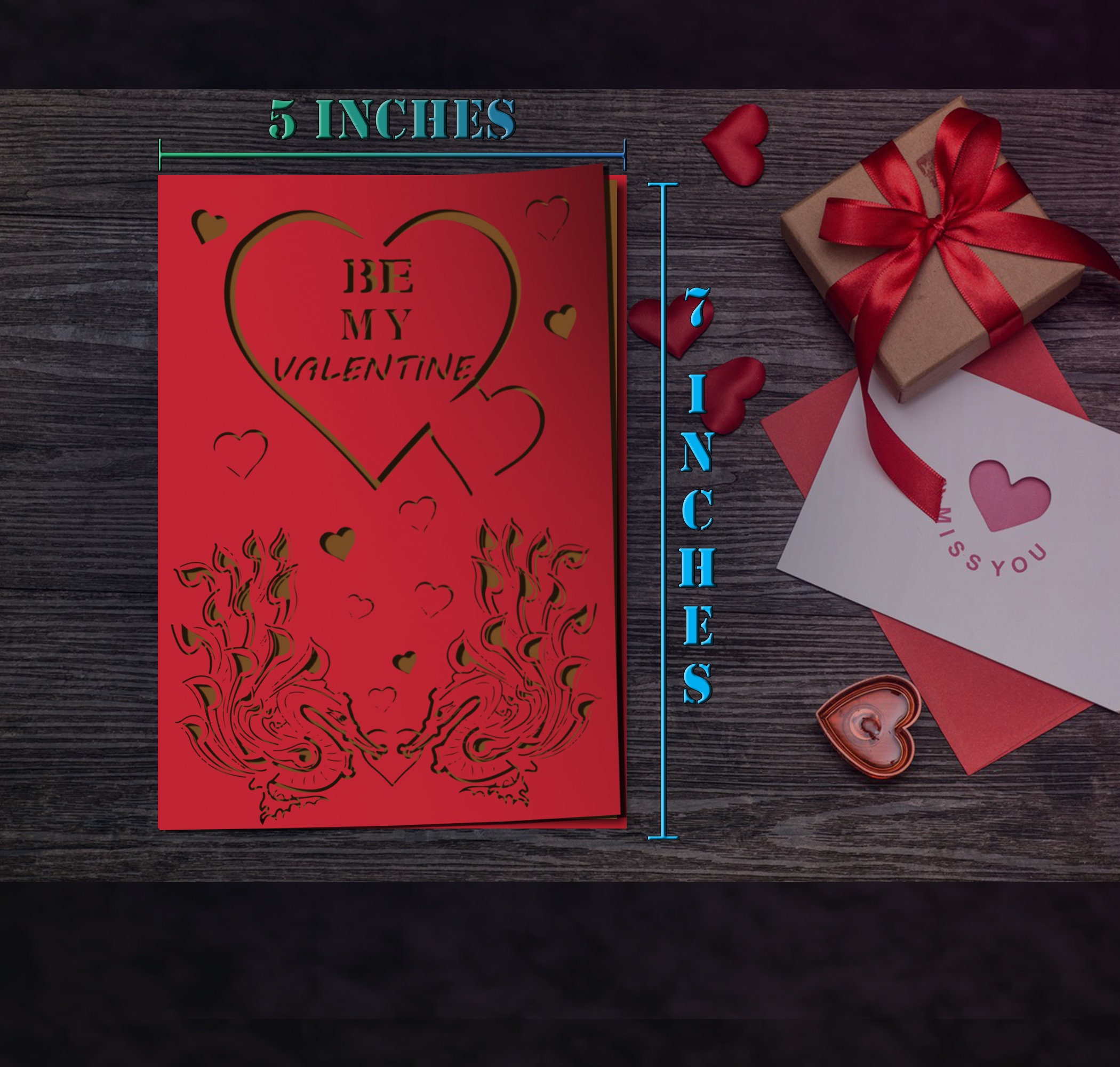 4 Valentine Cards SVG Bundle 3D SVG Love SVG Valentine&rsquo;s Day Heart for