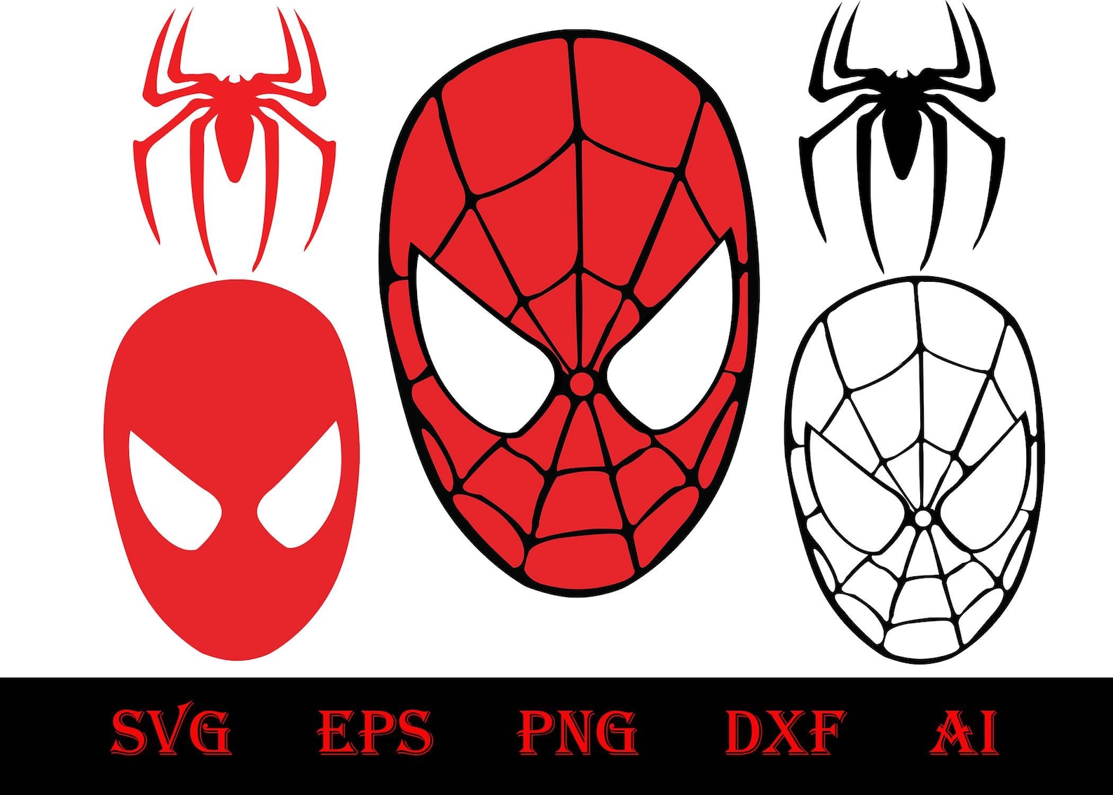 Spiderman svg clip art sticker spiderman face svg clip art | Etsy