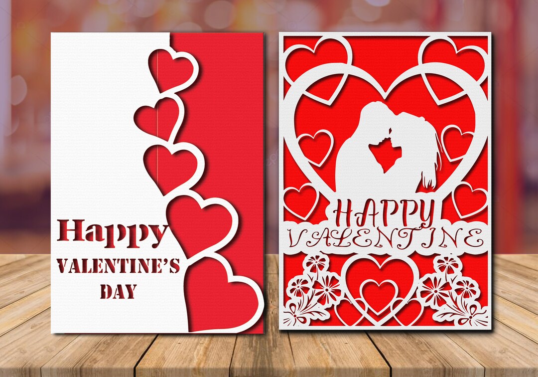 SVG Bundle Valentine Cards Svg Bundle 2 Cards 3D SVG Love SVG Valentine