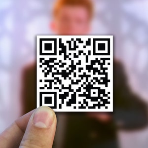  (5 Pack) Rick Roll QR Code Sticker - Never Going to Give You  Up - Never Gonna Give You Up - 3.5 x 3.5 inch - Funny Prank Joke Gag