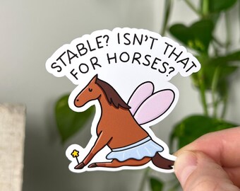 Funny Horse Sticker - Funny Meme Vinyl Decal for Laptops, Water Bottles & Journals