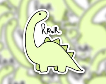 Cute Dinosaur "Rawr" Sticker | Funny Laptop Decal