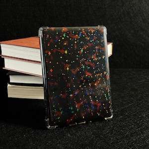 Tortoise Shell Kindle Insert with Star Overlay - Elegant Amber Pattern Ereader Insert