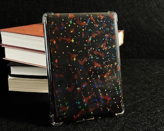 Tortoise Shell Kindle Insert with Star Overlay - Elegant Amber Pattern Ereader Insert