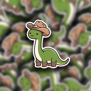Cute Dinosaur Sticker | Cowboy Dinosaur Sticker | Laptop Sticker | Water Bottle Stickers | Vinyl Stickers | Funny Sticker | Meme Stickers