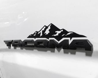 Set of 2, 3rd Gen Tacoma Mountain Decal, Toyota Mountain Decal, Tacoma mountain vinyl, Tacoma over the badge decals, FREE SHIPPING