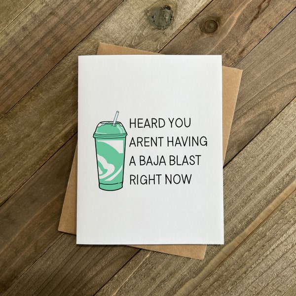 Baja Blast Get Well Soon Card  | Get Well Cards | | Punny Get Well Soon Card | Get Well Gift | Get Well Soon For Her or Him