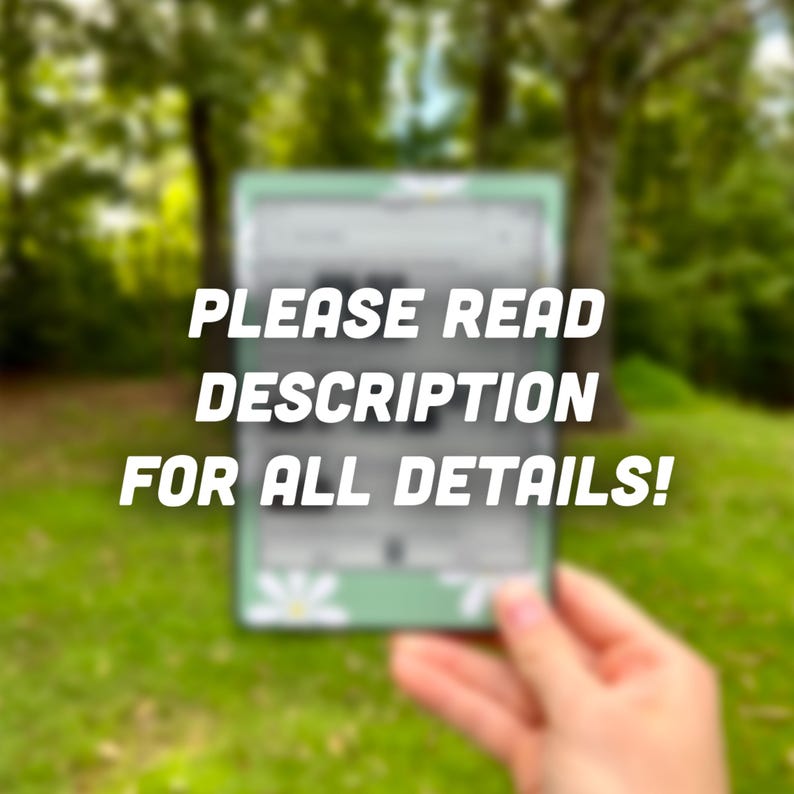 May include: A close-up of a hand holding a card with the text "PLEASE READ DESCRIPTION FOR ALL DETAILS!" printed on it.
