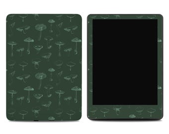 Mushroom Kindle Skin: Emerald Ivy Minimalist Mushroom Wrap Forest Design