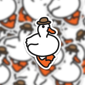 Duck Wearing Hat Sticker | Laptop Sticker | Water Bottle Sticker | Journal Sticker | Vinyl Sticker | Funny Sticker | Meme Sticker