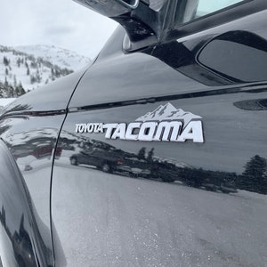 Set of 2, 1st Gen Tacoma Mountain Decal, Toyota Mountain Decal, Tacoma mountain vinyl, Tacoma over the badge decals, FREE SHIPPING