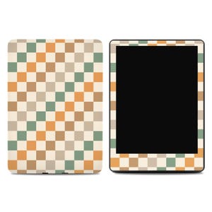 Retro Checkered Kindle Skin | Summer Garden Checkered Skin | Kindle Paperwhite Skins | Kindle Stickers | Kindle Skins | Paperwhite Decal