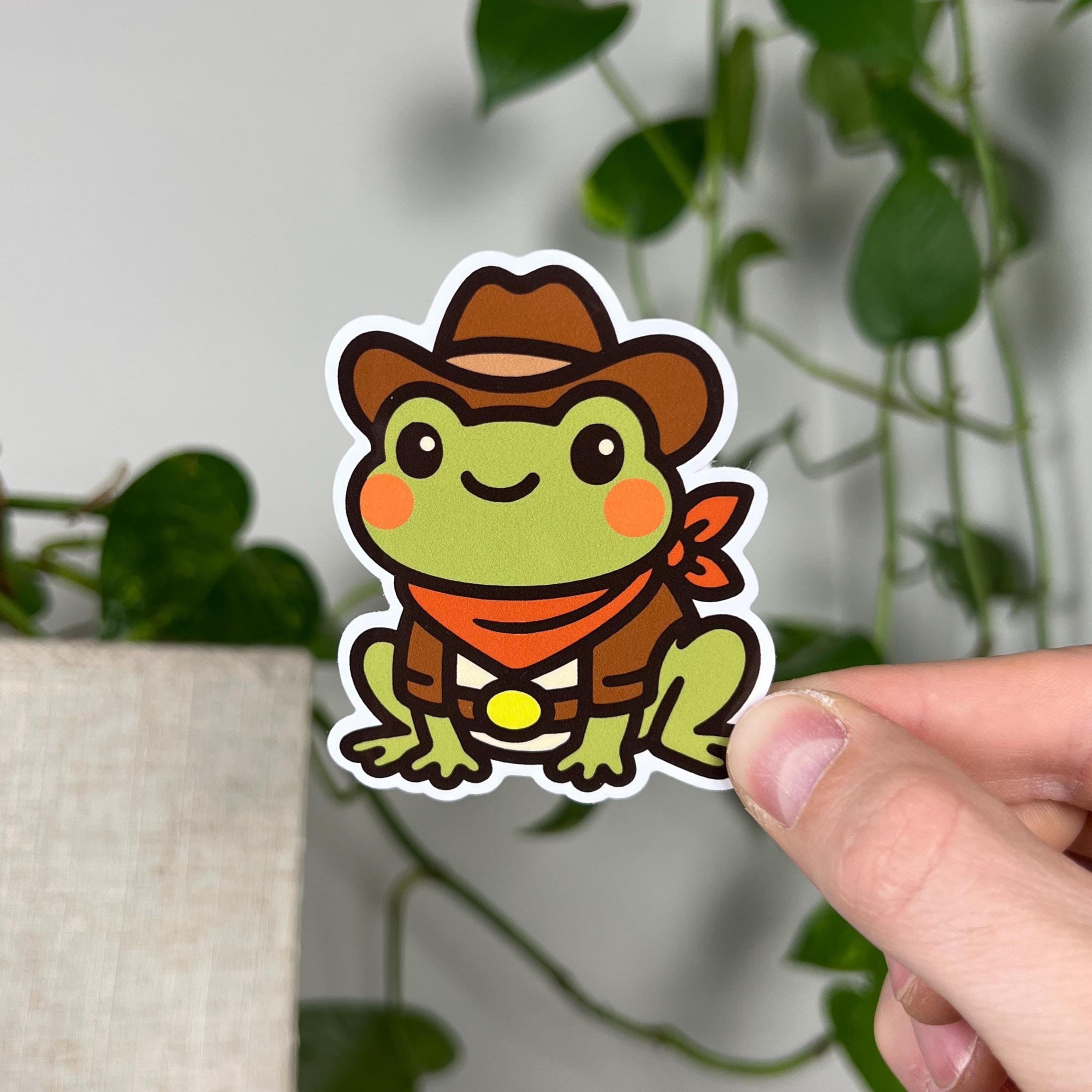 Cowboy Frog Sticker Cowboy Frog Sticker | Waterproof Vinyl Decal - Etsy