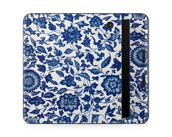 Kobo Libra Color Skin: Blue Willow Floral, Chinoiserie Toile Protective Wrap, Coquette Bookish Decal