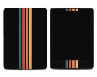 Black Retro Stripe Kindle Skin - E-Reader Wrap for Paperwhite, Basic, Oasis and Scribe