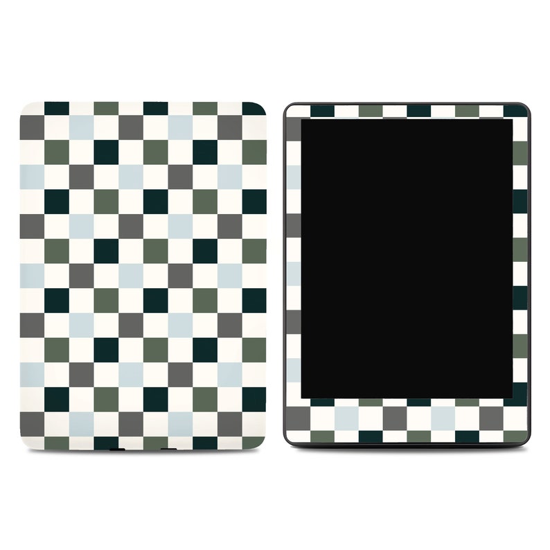 Colorful Retro Checkered Kindle Skin Rainy Spring Skin Kindle Paperwhite Skins Kindle Stickers Kindle Skins Paperwhite Decal image 1