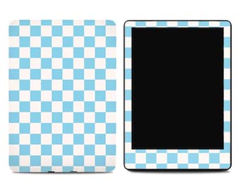 Sky Blue Checkered Kindle Paperwhite Skin | Matte Decal