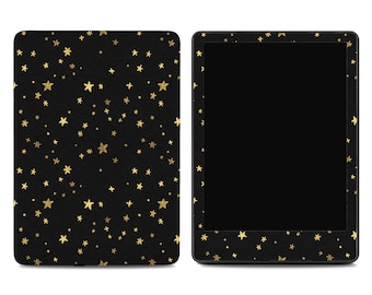 Golden Starfall Kindle Skin - Celestial Black-and-Gold Ereader Decal