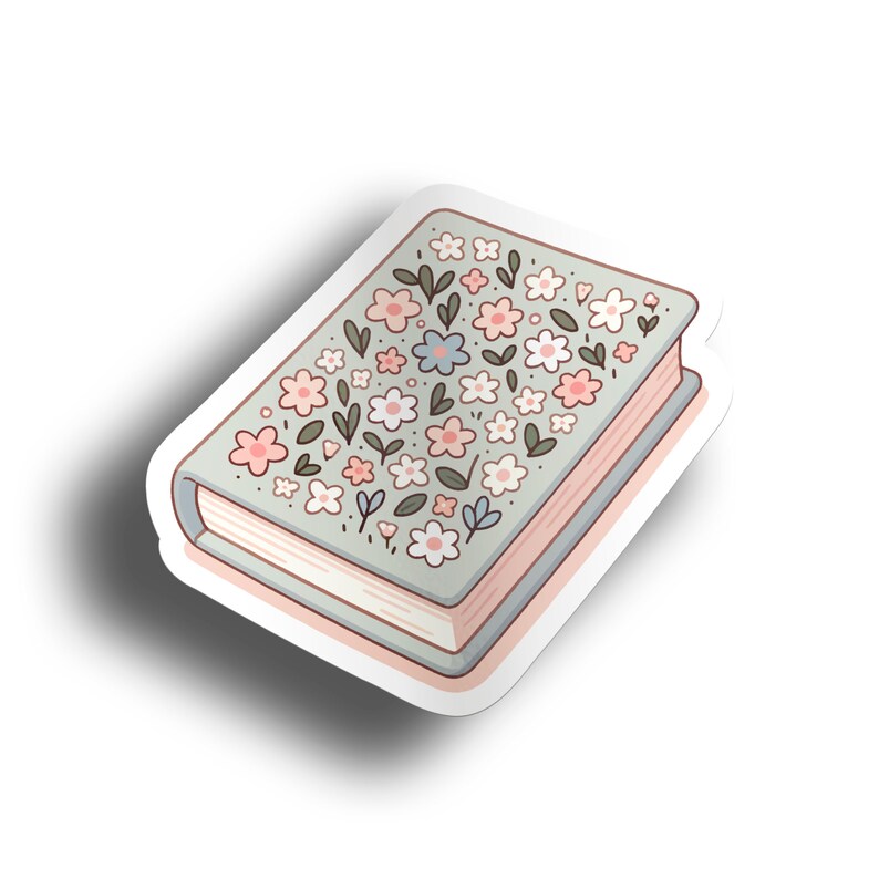 Flower Book Sticker - Vinyl Decal for Kindles and Laptops - Etsy