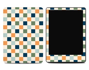 Colorful Retro Checkered Kindle Skin | Earthen Skies Skin | Kindle Paperwhite Skins | Kindle Stickers | Kindle Skins | Paperwhite Decal