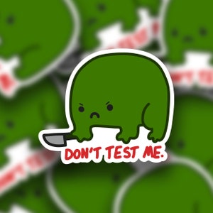 Dont Test Me Frog Vinyl Sticker | Laptop Sticker | Water Bottle Sticker | Vinyl Sticker | Funny Sticker | Meme Sticker | Cute Frog Sticke