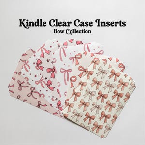Kindle Insert Bow Collection | Kindle Clear Case Inserts | Kindle Paperwhite Insert | New Kindle Insert