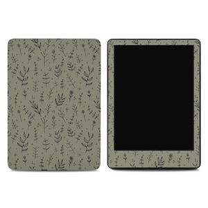 Neutral Floral Kindle Skin - Minimalist Boho Botanical Line Art E-Reader Wrap