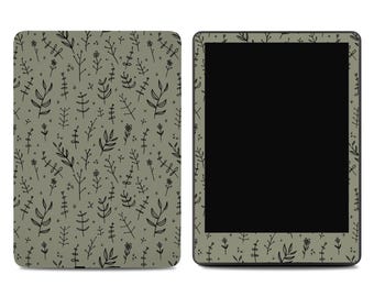 Neutral Floral Kindle Skin - Minimalist Boho Botanical Line Art E-Reader Wrap