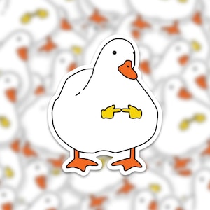 Shy Duck Sticker | Laptop Sticker | Water Bottle Sticker | Vinyl Sticker | Funny Sticker | Meme Sticker