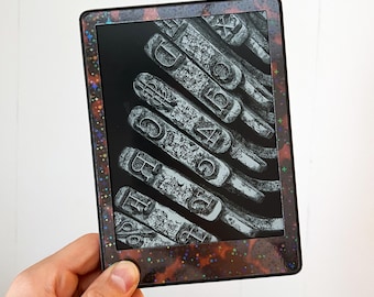 Tortoise Shell Kindle Skin with Star Overlay: Elegant Amber Pattern Ereader Sticker
