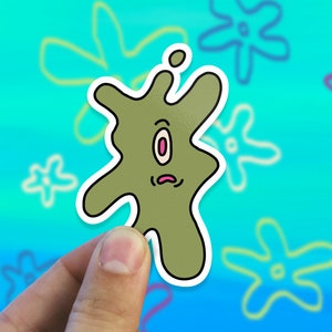 Squished Plankton Sticker | Laptop Sticker | Water Bottle Sticker | Journal Sticker | Vinyl Sticker | Funny Sticker | Meme Sticker