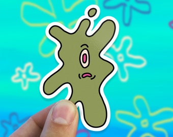 Squished Plankton Sticker | Laptop Sticker | Water Bottle Sticker | Journal Sticker | Vinyl Sticker | Funny Sticker | Meme Sticker