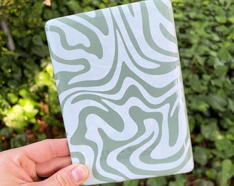 Transparent Kindle Skin: White Swirl Retro Wave Vinyl Wrap for Paperwhite