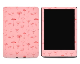 Retro Mushroom Kindle Skin – Red and Pink Pattern Ereader Sticker