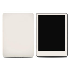 May include: Two e-readers, one with a white front and one with a black screen. Both e-readers have a white frame.