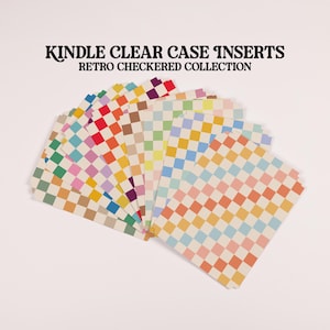 Kindle Insert Checkered Collection | Kindle Clear Case Inserts | Kindle Paperwhite Insert | New Kindle Insert