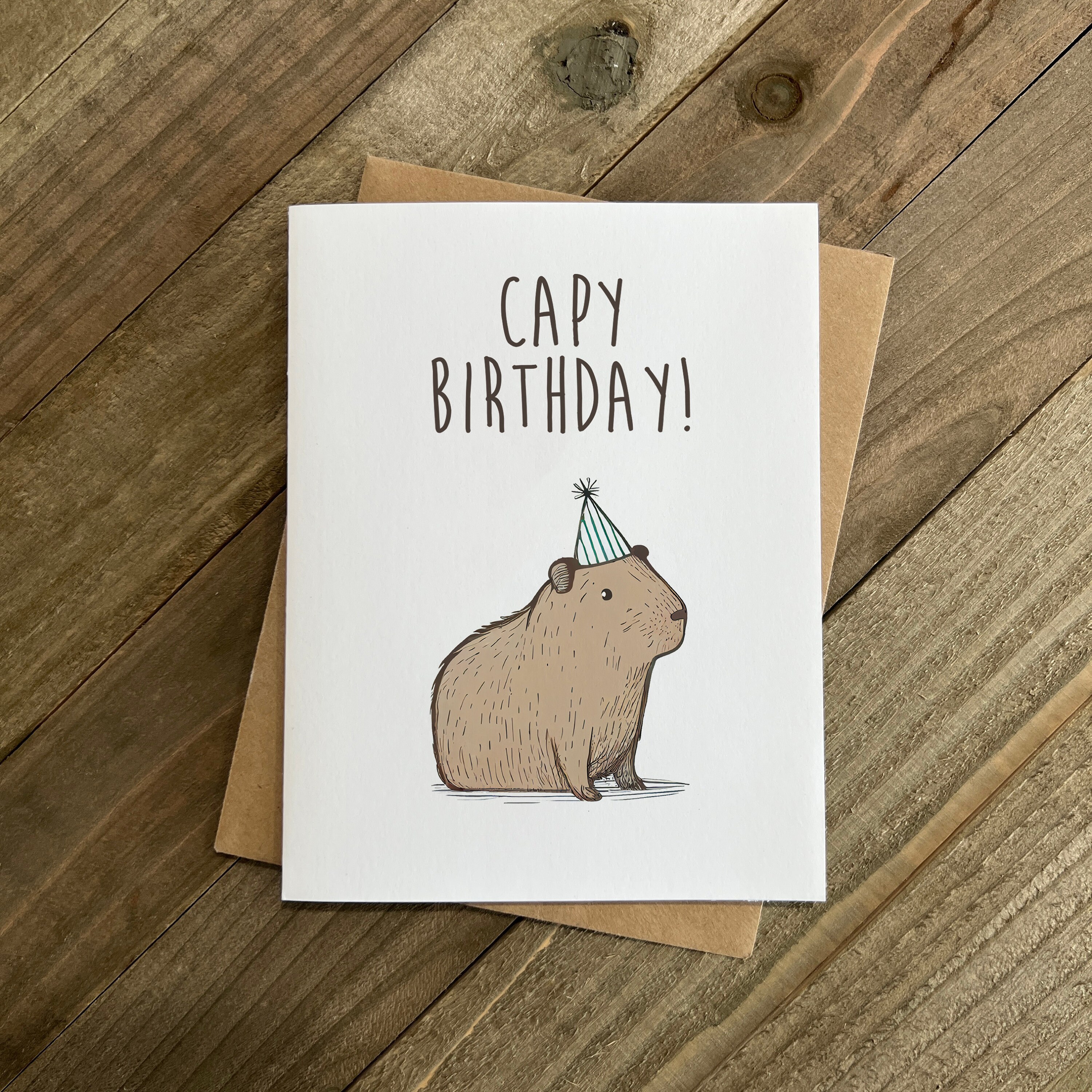 Original Birthday Card Funny Capybara Birthday Card - Witty Pun Card For  30th, 40th, 50th, 60th+ Birthdays Capybara Pun Card Women Men Birthday, image size:3000x3000