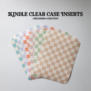 Kindle Insert Checkered Collection | Kindle Clear Case Inserts | Kindle Paperwhite Insert | New Kindle Insert