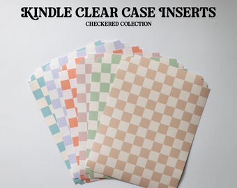 Kindle Clear Case Insert - Checkered Designs, Durable Vinyl