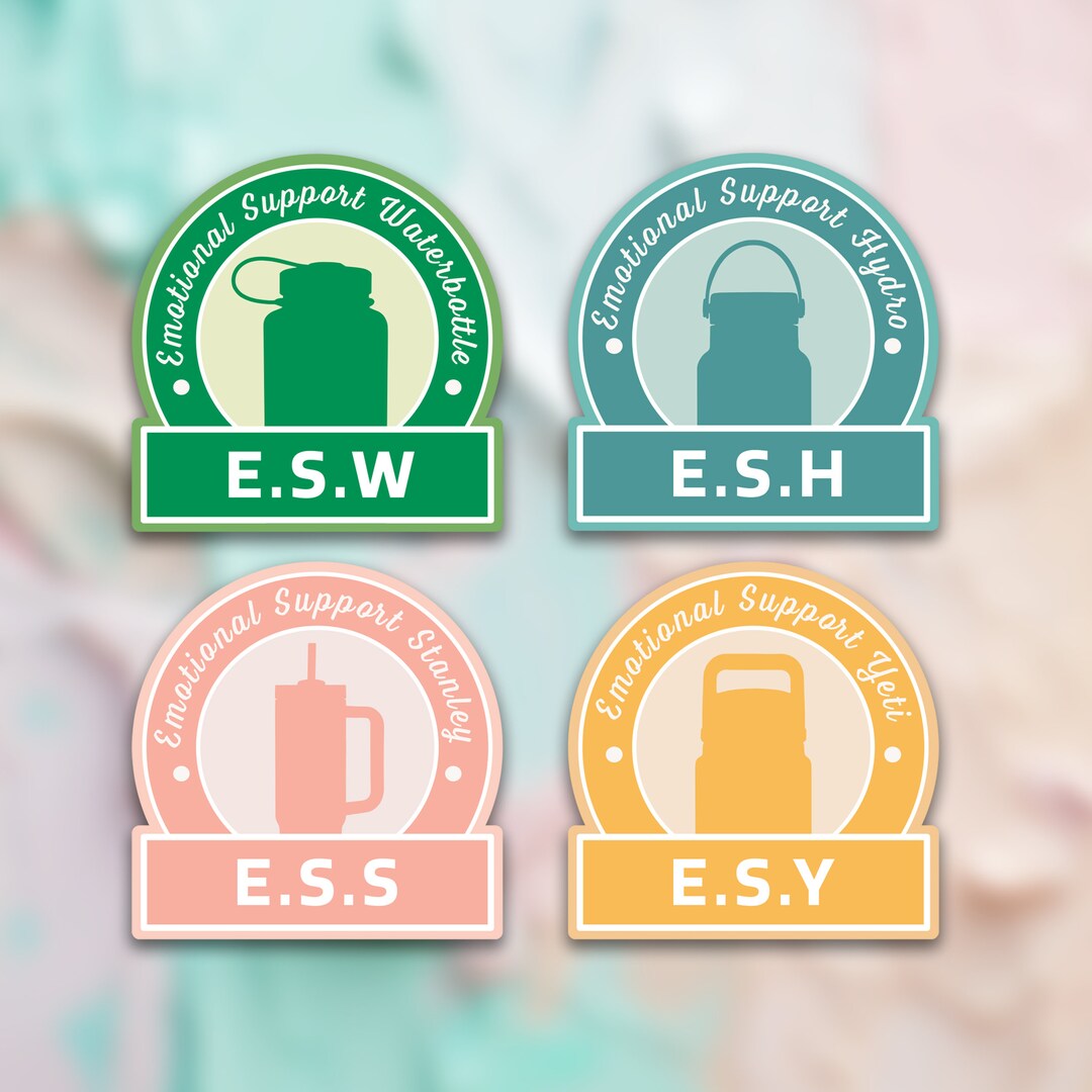 Emotional Support Water Bottle Sticker | Waterproof Vinyl Decal - Etsy