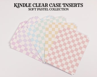 Soft Pastel Collection Kindle Insert: Durable Vinyl Ereader Clear Case Insert